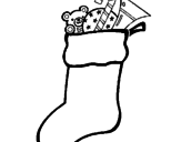 Dibujo Calcetín con regalos pintado por bota