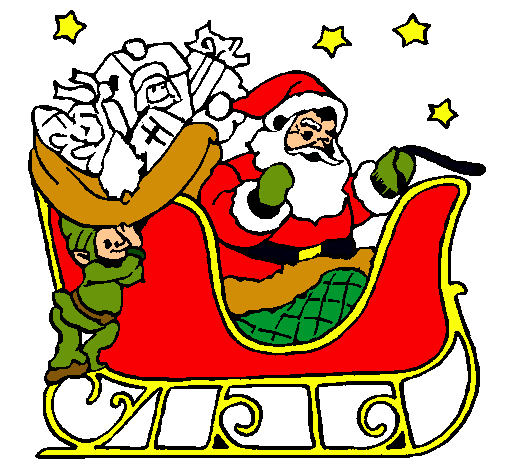 Papa Noel en su trineo