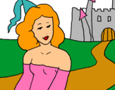Dibujo Princesa y castillo pintado por umberto