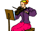 Dibujo Dama violinista pintado por milli