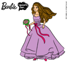 Dibujo Barbie vestida de novia pintado por tifani