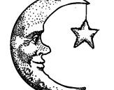 Dibujo Luna y estrella pintado por Leticiajj