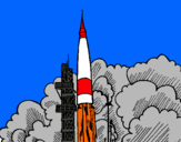 Dibujo Lanzamiento cohete pintado por maximundoasd