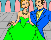 Dibujo Princesa y príncipe en el baile pintado por charex