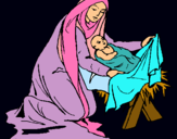 Dibujo Nacimiento del niño Jesús pintado por Adriela