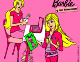 Dibujo Barbie y su hermana merendando pintado por lookgj