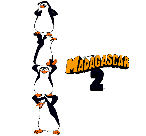 Dibujo Madagascar 2 Pingüinos pintado por lupit