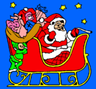 Dibujo Papa Noel en su trineo pintado por rociii