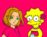Dibujo Sakura y Lisa pintado por prici