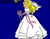 Dibujo Barbie vestida de novia pintado por carmuca