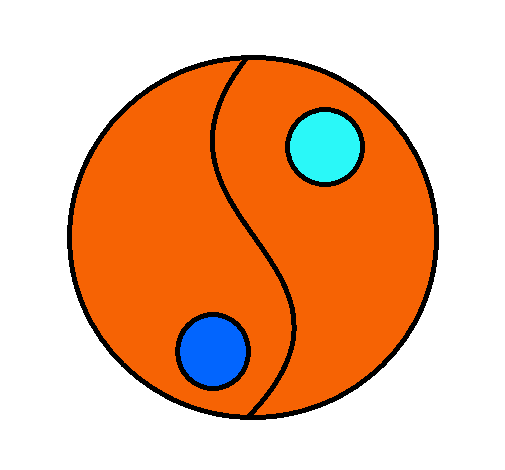 Dibujo Yin y yang pintado por evaf
