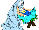 Dibujo Nacimiento del niño Jesús pintado por fantasias