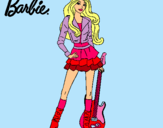 Dibujo Barbie rockera pintado por conectar