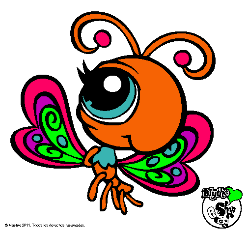 Dibujo Mariposa Littlest Pet Shop 2 pintado por victoria36