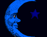 Dibujo Luna y estrella pintado por ssgssgsdg