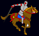 Dibujo Caballero a caballo IV pintado por Artin