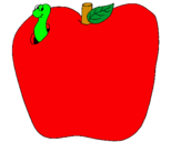 Dibujo Gusano en la fruta pintado por wuilmaf