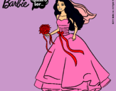 Dibujo Barbie vestida de novia pintado por yanlala
