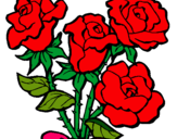 Dibujo Ramo de rosas pintado por viir