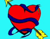 Dibujo Corazón con flecha pintado por ainohacorral