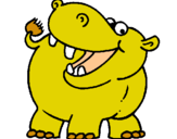 Dibujo Hipopótamo pintado por marcap