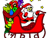 Dibujo Papa Noel en su trineo pintado por tere2