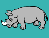 Dibujo Rinoceronte pintado por trevor