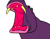 Dibujo Hipopótamo con la boca abierta pintado por hipo