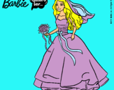 Dibujo Barbie vestida de novia pintado por anethvictori