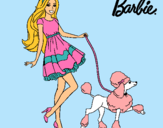 Dibujo Barbie paseando a su mascota pintado por avat ?