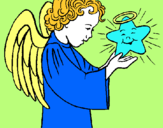 Dibujo Ángel y estrella pintado por chulis