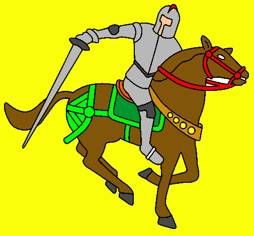 Dibujo Caballero a caballo IV pintado por Valerina