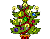 Dibujo Árbol de navidad con velas pintado por arbolin
