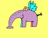 Dibujo Elefante con alas pintado por shanya