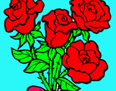 Dibujo Ramo de rosas pintado por anout