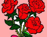 Dibujo Ramo de rosas pintado por hermosa1