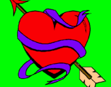 Dibujo Corazón con flecha pintado por jajajajajaja