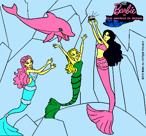 Dibujo Barbie con la perla marina pintado por luchianana