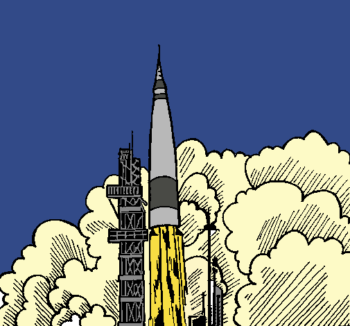 Dibujo Lanzamiento cohete pintado por antoniab