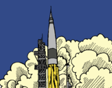 Dibujo Lanzamiento cohete pintado por antoniab