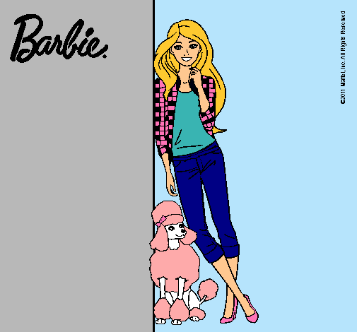 Barbie con cazadora de cuadros