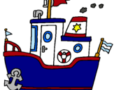 Dibujo Barco con ancla pintado por krodiaz