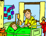 Dibujo Niño hospitalizado pintado por medikitito