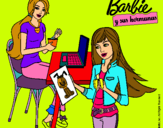 Dibujo Barbie y su hermana merendando pintado por _Claudiia_