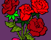 Dibujo Ramo de rosas pintado por repollito