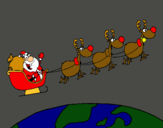 Dibujo Papa Noel repartiendo regalos 3 pintado por jeiliani