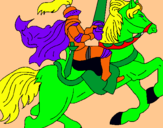 Dibujo Caballero a caballo pintado por pamo
