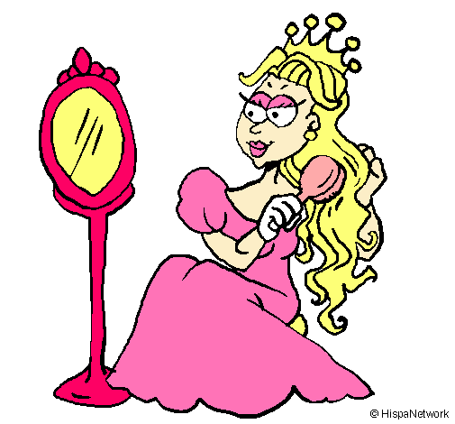Dibujo Princesa y espejo pintado por lupit