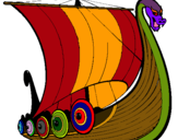Dibujo Barco vikingo pintado por tavin