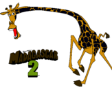 Dibujo Madagascar 2 Melman 2 pintado por monopoli